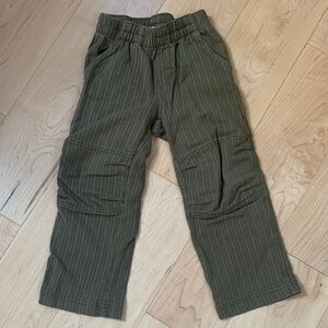 Tea Kids Olive Pinstripe Cotton Pants size 4.